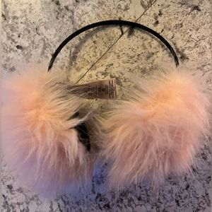 Pink free people ear muffs